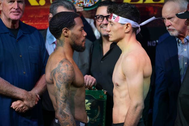 July 31, 2026, Las Vegas, Nevada, USA: LAMONT ROACH (L) and WILLIAM ZEPEDA (R) both scaled at 134.6 lbs for the championship belt tomorrow nightÃ¢â‚¬â ¢s Golden Boy promotion at the Virgin Hotel in Las Vegas. Las Vegas USA - ZUMAo117 20260731_zsp_o117_003 Copyright: xMikaelxOnax