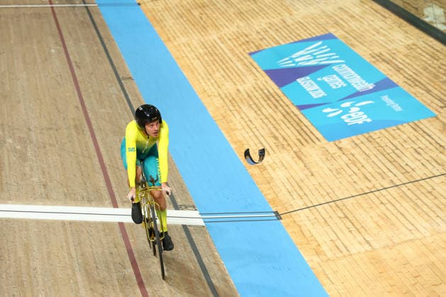 July 31, 2026, Glasgow, Scotland, Great Britain: OLIVER BLEDDYN of Australia reacts to winning the Track cycling, Rad, Radsport, Bahnrad, Bahn Men s 4000m Individual Pursuit Final of the Commonwealth Games Glasgow 2026 in Glasgow, Scotland. Commowealth Games 2026: Track Cycling  - ZUMAc179 20260731_zep_c179_290 Copyright: xMickaelxChavetx