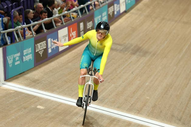 July 31, 2026, Glasgow, Scotland, Great Britain: JAMES MORIARTY of Australia celebrates winning the Track cycling, Rad, Radsport, Bahnrad, Bahn Men s 4000m Individual Pursuit Bronze medal race of the Commonwealth Games Glasgow 2026 in Glasgow, Scotland. Glasgow Great Britain - ZUMAc179 20260731_zep_c179_298 Copyright: xMickaelxChavetx