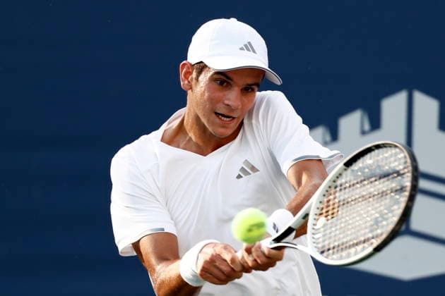 Washington DC Open tennis tounament Rafael Jodar of Spain in action against Lorenzo Musetti of Italy during their quarter-final match at the Washington DC Open tennis tournament, in Washington, DC, USA, 31 July 2026. WASHINGTON DC UNITED STATES  Copyright: xWILLxOLIVERx
