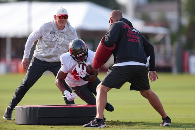 July 31, 2026: Tampa Bay Buccaneers running back Sean Tucker (44) during training camp at AdventHeath Training Center in Tampa, FL. Taylor McFee CSM Tampa USA - ZUMAc04_ 20260731_zma_c04_241 Copyright: xTaylorxMcfeex