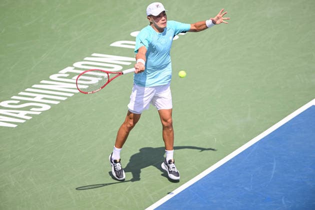 July 31, 2026, Washington, D.C, U.S: BRANDON NAKASHIMA hits a forehand during his match against Alex de Minaur at the Rock Creek Tennis Center. Tennis 2026 - Mubadala Open  - ZUMAg196 20260731_zap_g196_024 Copyright: xKylexGustafsonx