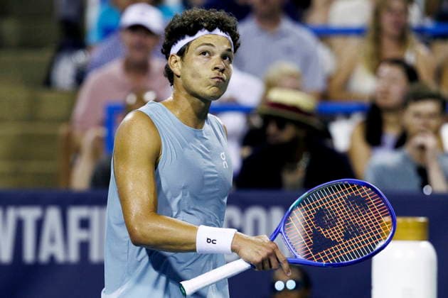 Washington DC Open tennis tournament Ben Shelton of the USA in action against Alejandro Tabilo of Chile during their quarter-final match at the Washington DC Open tennis tournament, in Washington, DC, USA, 31 July 2026. WASHINGTON DC United States  Copyright: xWILLxOLIVERx