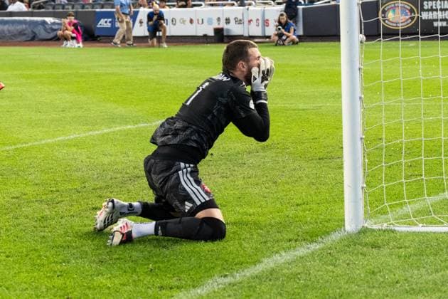 July 31, 2026, Bronx, New York, USA: Goalkeeper Luka Gavran (1) of Toronto FC reacts as he could not save penalty kick by Nicolas Fernandez Mercau (7) of NYCFC (not pictured) during Regular Season game between NYCFC and Toronto FC at Yankee stadium in New York, NY on July 31, 2026. Game ended in draw 1 - 1. Bronx USA - ZUMAr339 20260731_znp_r339_032 Copyright: xLevxRadinx