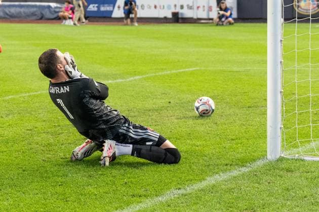 July 31, 2026, Bronx, New York, USA: Goalkeeper Luka Gavran (1) of Toronto FC reacts as he could not save penalty kick by Nicolas Fernandez Mercau (7) of NYCFC (not pictured) during Regular Season game between NYCFC and Toronto FC at Yankee stadium in New York, NY on July 31, 2026. Game ended in draw 1 - 1. Bronx USA - ZUMAr339 20260731_znp_r339_033 Copyright: xLevxRadinx