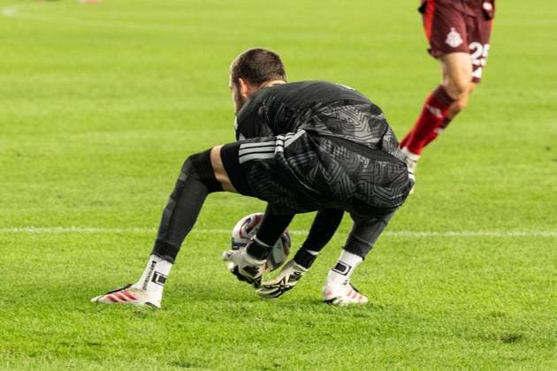 July 31, 2026, Bronx, New York, USA: Goalkeeper Luka Gavran (1) of Toronto FC saves during Regular Season game between NYCFC and Toronto FC at Yankee stadium in New York, NY on July 31, 2026. Game ended in draw 1 - 1. Bronx USA - ZUMAr339 20260731_znp_r339_046 Copyright: xLevxRadinx