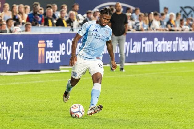 July 31, 2026, Bronx, New York, USA: Trayvon Gray (24) of NYCFC controls the ball during Regular Season game between NYCFC and Toronto FC at Yankee stadium in New York, NY on July 31, 2026. Game ended in draw 1 - 1. Bronx USA - ZUMAr339 20260731_znp_r339_052 Copyright: xLevxRadinx