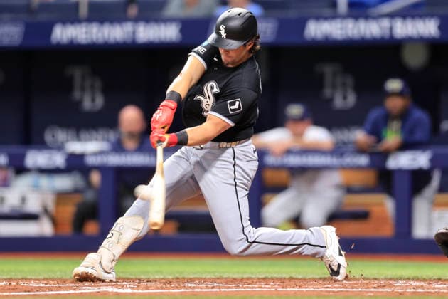 July 31, 2026, St. Petersburg, Florida, USA: Chicago White Sox designated hitter Andrew Benintendi (23) flies out to Tampa Bay Rays center fielder Cedric Mullins (31) during an MLB, Baseball Herren, USA game on July 31, 2026 at Tropicana Field. The White Sox beat the Rays 6-1. St. Petersburg USA - ZUMAh180 20260731_zsp_h180_034 Copyright: xKimxHukarix