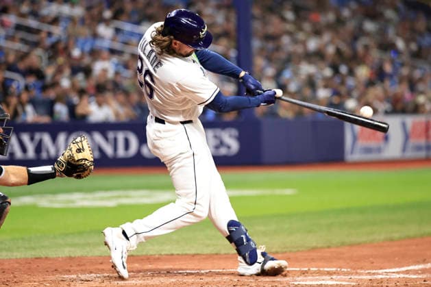 July 31, 2026, St. Petersburg, Florida, USA: Tampa Bay Rays right fielder Ryan Vilade (26) fouls off a pitch during an MLB, Baseball Herren, USA game against the Chicago White Sox on July 31, 2026 at Tropicana Field. The White Sox beat the Rays 6-1. St. Petersburg USA - ZUMAh180 20260731_zsp_h180_087 Copyright: xKimxHukarix