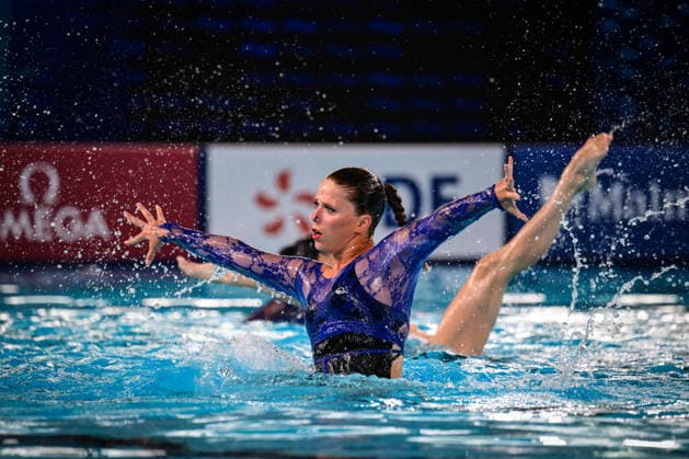 European Swimming Championships 2026 - synchronized swimming, Synchronschwimmen Duet - Saint Denis Opening Ceremony during the European Swimming Championships synchronized swimming duet at the Aquatic Olympic Center in Saint Denis, near Paris, Frannce on July 31, 2026. Photo by Tomas Stevens ABACAPRESS.COM Saint-Denis France  Copyright: xStevensxTomas ABACAx