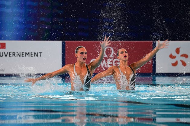 European Swimming Championships 2026 - synchronized swimming, Synchronschwimmen Duet - Saint Denis Enrica Piccoli and Lucrezia Ruggiero from Italy during the European Swimming Championships synchronized swimming duet at the Aquatic Olympic Center in Saint Denis, near Paris, Frannce on July 31, 2026. Photo by Tomas Stevens ABACAPRESS.COM Saint-Denis France  Copyright: xStevensxTomas ABACAx