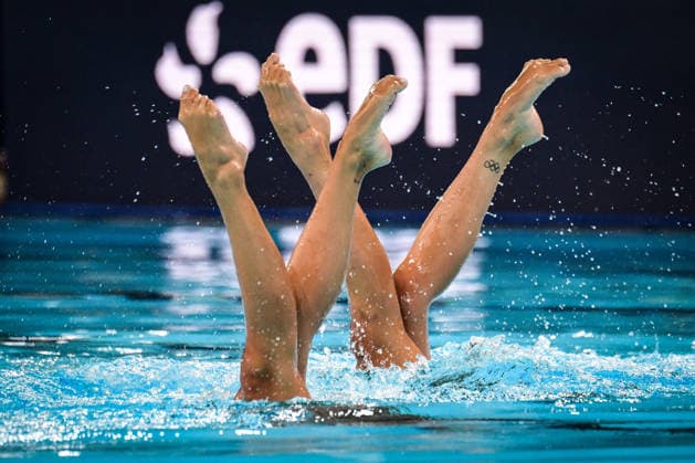 European Swimming Championships 2026 - synchronized swimming, Synchronschwimmen Duet - Saint Denis Enrica Piccoli and Lucrezia Ruggiero from Italy during the European Swimming Championships synchronized swimming duet at the Aquatic Olympic Center in Saint Denis, near Paris, Frannce on July 31, 2026. Photo by Tomas Stevens ABACAPRESS.COM Saint-Denis France  Copyright: xStevensxTomas ABACAx