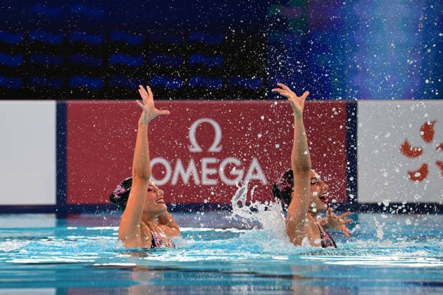 European Swimming Championships 2026 - synchronized swimming, Synchronschwimmen Duet - Saint Denis Anna Carvalho and Ines Dubini from Portugal during the European Swimming Championships synchronized swimming duet at the Aquatic Olympic Center in Saint Denis, near Paris, Frannce on July 31, 2026. Photo by Tomas Stevens ABACAPRESS.COM Saint-Denis France  Copyright: xStevensxTomas ABACAx