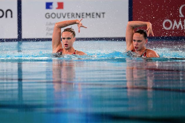 European Swimming Championships 2026 - synchronized swimming, Synchronschwimmen Duet - Saint Denis Kate Shorten and Isabelle Thorpe from Great Britain during the European Swimming Championships synchronized swimming duet at the Aquatic Olympic Center in Saint Denis, near Paris, Frannce on July 31, 2026. Photo by Tomas Stevens ABACAPRESS.COM Saint-Denis France  Copyright: xStevensxTomas ABACAx