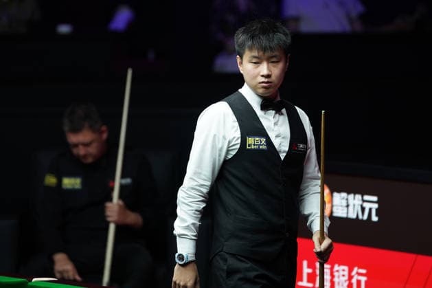 SHANGHAI, CHINA - AUGUST 01: Zhao Xintong of China reacts in the Semifinal match against Kyren Wilson of England on Day 6 of the 2026 Snooker Shanghai Masters at Luwan Gymnasium on August 1, 2026 in Shanghai, China.  Copyright: xTaixChengzhex 111657560832