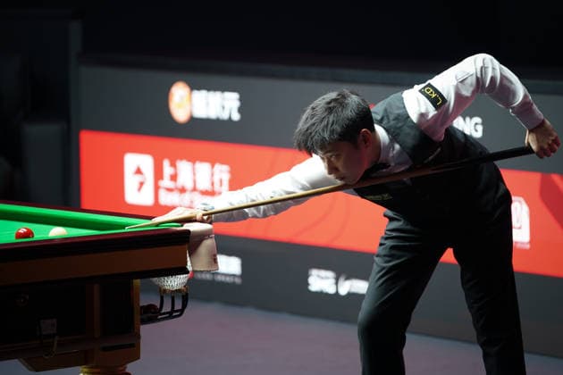 SHANGHAI, CHINA - AUGUST 01: Zhao Xintong of China plays a shot in the Semifinal match against Kyren Wilson of England on Day 6 of the 2026 Snooker Shanghai Masters at Luwan Gymnasium on August 1, 2026 in Shanghai, China.  Copyright: xTaixChengzhex 111657560838