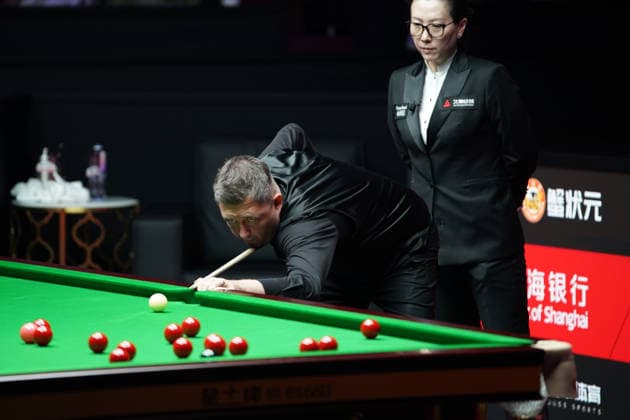 SHANGHAI, CHINA - AUGUST 01: Kyren Wilson of England plays a shot in the Semifinal match against Zhao Xintong of China on Day 6 of the 2026 Snooker Shanghai Masters at Luwan Gymnasium on August 1, 2026 in Shanghai, China.  Copyright: xTaixChengzhex 111657560825