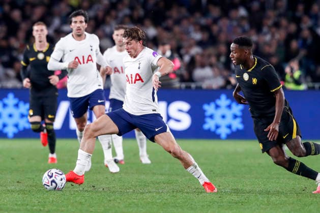 SOCCER CHELSEA TOTTENHAM, Tottenham s Conor Gallagher in possession during the Sydney Super Cup match between Chelsea FC and the Tottenham Hotspur at Accor Stadium in Sydney, Saturday, August 1, 2026. ( NO ARCHIVING, EDITORIAL USE ONLY SYDNEY NEW SOUTH WALES AUSTRALIA  Copyright: xDAVIDxNEILSONx 20260801184847149443