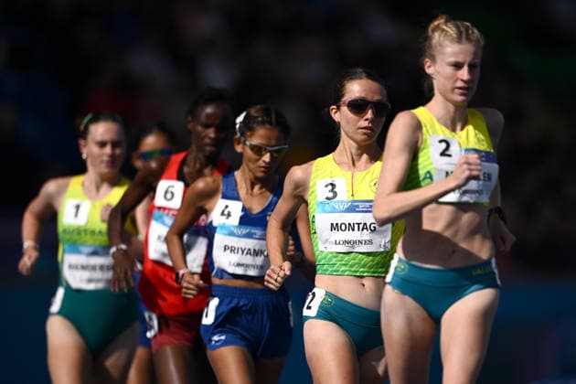 COM26 ATHLETICS, Elizabeth McMillen (right) and Jemima Montag of Australia during the Women s 10,000m Race Walk Final during the Glasgow 2026 Commonwealth Games at Scotstoun Stadium in Glasgow, Scotland, Saturday, August 1, 2026. ( NO ARCHIVING, EDITORIAL USE ONLY Glasgow United Kingdom  Copyright: xJOELxCARRETTx 20260801134417858882