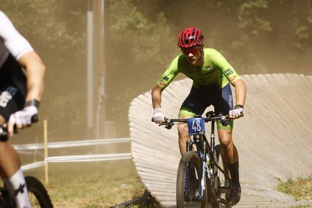 01.08.2026, Monteceneri, Monte Ceneri, 2026 UEC MTB European Championship, EM, Europameisterschaft XCO Men Junior s Final (cross country olympic) Maks Majnik 48 (SLO) Monteceneri Monte Ceneri Ticino Switzerland *** August 1, 2026, Monteceneri, Monte Ceneri, 2026 UEC MTB European Championship XCO Men s Junior Final, Cross Country Olympic, Maks Majnik 48 SLO, Monteceneri, Monte Ceneri, Ticino, Switzerland Copyright: xJustPictures.ch FrancescoxMinghettix jp-en-FrMi-_NG_0149