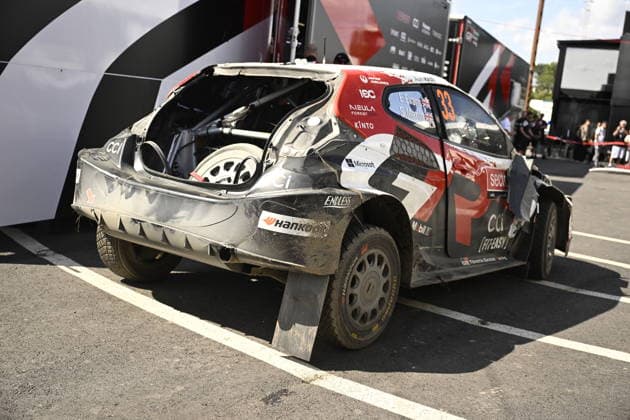 Car of Elfyn Evans of GBR after the special stage Leustu 1 at the WRC, Motorsport Rallye, WM Rally Finland in Jyväskylä, Finland on August 1, 2026. - RONI REKOMAA Jyväskylä Finland BtrhKSjU1KM  Copyright: xRonixRekomaax BtrhKSjU1KM