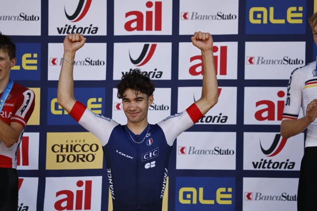 01.08.2026, Monteceneri, Monte Ceneri, 2026 UEC MTB European Championship, EM, Europameisterschaft XCO Men Junior s Final (cross country olympic) Mathieu Ghibaudo 1 (FRA) 1st place, European Champion and gold medal Monteceneri Monte Ceneri Ticino Switzerland *** August 1, 2026, Monteceneri, Monte Ceneri, 2026 UEC MTB European Championship XCO Men s Junior Final, Cross-Country Olympic, Mathieu Ghibaudo (FRA), 1st place, European Champion, and gold medal, Monteceneri, Monte Ceneri, Ticino, Switzerland Copyright: xJustPictures.ch FrancescoxMinghettix jp-en-FrMi-_NG_1142