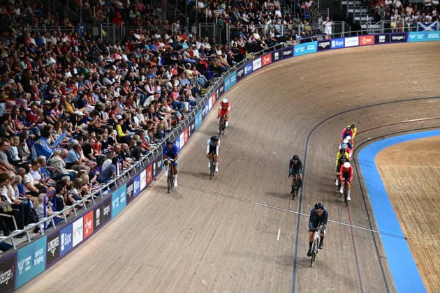 Glasgow 2026 Commonwealth Games Picture by Olly Hassell SWpix.com - 01 08 2026 - Glasgow 2026 Commonwealth Games - Track cycling, Rad, Radsport, Bahnrad, Bahn and Para Track Cycling - Sir Chris Hoy Velodrome, Glasgow, Scotland - Men s 10km Scratch Race - Qualifying Round - George Jackson of New Zealand Glasgow Sir Chris Hoy Velodrome Scotland Copyright: x xSWpix.comx(t axPhotographyxHubxLtd)xOllyxHassell SWpix.comx SWP-3030-17019