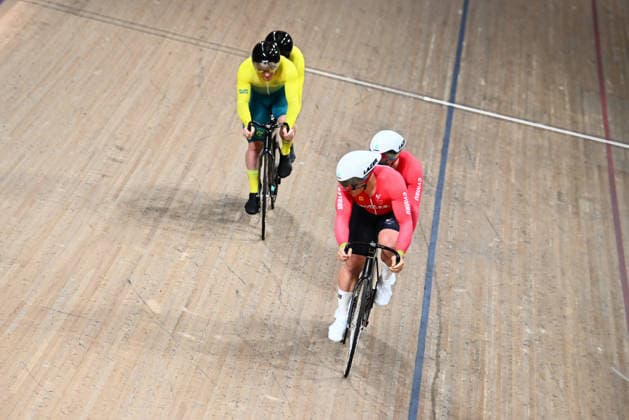 Glasgow 2026 Commonwealth Games Picture by Olly Hassell SWpix.com - 01 08 2026 - Glasgow 2026 Commonwealth Games - Track cycling, Rad, Radsport, Bahnrad, Bahn and Para Track Cycling - Sir Chris Hoy Velodrome, Glasgow, Scotland - Men s Tandem B Sprint - Semi-Finals - James Ball piloted by Matthew Rotherham of Wales Glasgow Sir Chris Hoy Velodrome Scotland Copyright: x xSWpix.comx(t axPhotographyxHubxLtd)xOllyxHassell SWpix.comx SWP-3030-17023