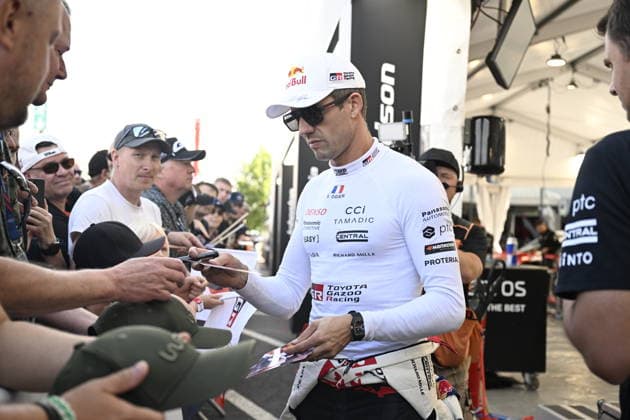 LKS 20260801 Sebastien Ogier of Francd after the special stage Leustu 1 at the WRC, Motorsport Rallye, WM Rally Finland in Jyväskylä, Finland on August 1, 2026. - RONI REKOMAA Jyväskylä Finland 7h4Mo76is3A  Copyright: xRonixRekomaax 7h4Mo76is3A