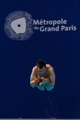SWIMMING - EAC 2026 PARIS,FRANCE,01.AUG.26 - SWIMMING - European Aquatics Championships Paris 2026, diving, 1m springboard, men. Image shows Nico Schaller (AUT).  GEPAxpictures xPhilippxBrem