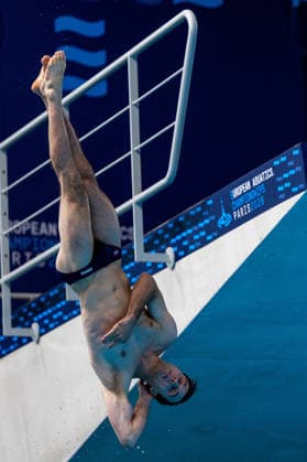 SWIMMING - EAC 2026 PARIS,FRANCE,01.AUG.26 - SWIMMING - European Aquatics Championships Paris 2026, diving, 1m springboard, men. Image shows Nico Schaller (AUT).  GEPAxpictures xPhilippxBrem