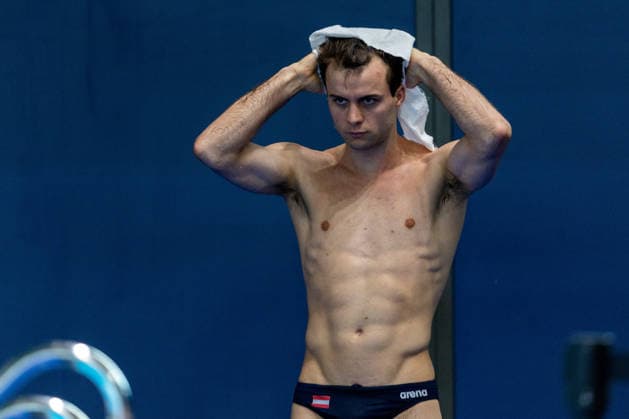 SWIMMING - EAC 2026 PARIS,FRANCE,01.AUG.26 - SWIMMING - European Aquatics Championships Paris 2026, diving, 1m springboard, men. Image shows Nico Schaller (AUT).  GEPAxpictures xPhilippxBrem