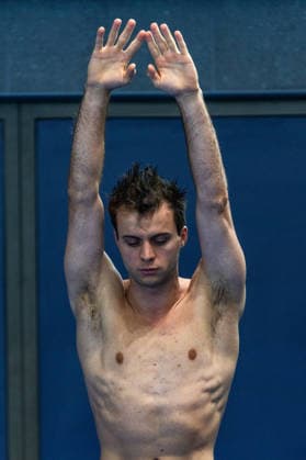 SWIMMING - EAC 2026 PARIS,FRANCE,01.AUG.26 - SWIMMING - European Aquatics Championships Paris 2026, diving, 1m springboard, men. Image shows Nico Schaller (AUT).  GEPAxpictures xPhilippxBrem