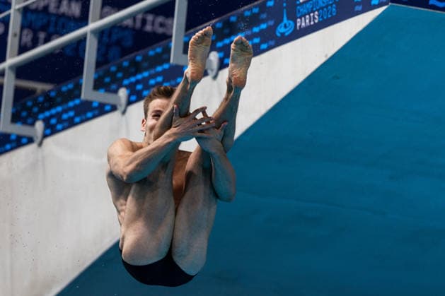 SWIMMING - EAC 2026 PARIS,FRANCE,01.AUG.26 - SWIMMING - European Aquatics Championships Paris 2026, diving, 1m springboard, men. Image shows Moritz Wesemann (GER).  GEPAxpictures xPhilippxBrem