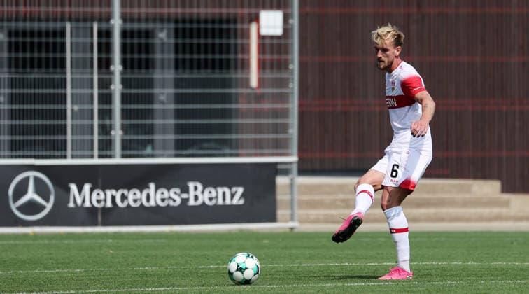 2026.08.01, Deutschland, Stuttgart, Fußball VfB Stuttgart II vs. FC Astoria Walldorf, Alexander Groiß (VfB) *** August 1, 2026, Germany, Stuttgart, Soccer: VfB Stuttgart II vs. FC Astoria Walldorf, Alexander Groiß (VfB)