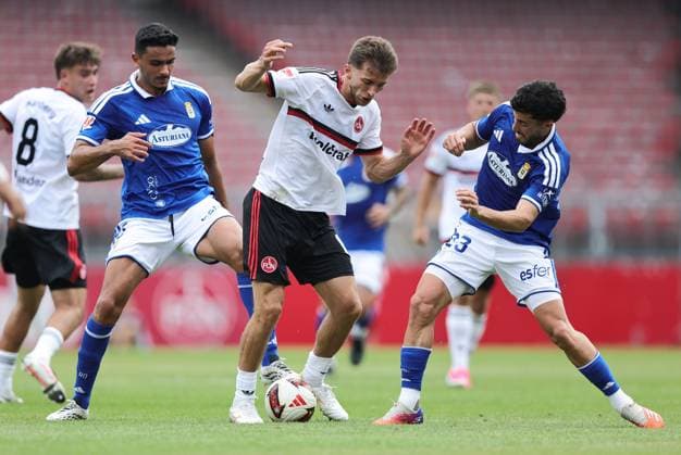 01.08.2026 - Fussball - Saison 2026 2027 - Testspiel Freundschaftsspiel Vorbereitungsspiel: 1. FC Nürnberg Nuernberg FCN ( Club ) - Real Oviedo - Sportfoto Zink DaMa - xdaxmax - Didi Lachhab (5, Real Oviedo ) Adam Markhiev (6, 1. FC Nürnberg FCN ) Rodriganez Gonzalez (23, Real Oviedo ) *** August 1, 2026 Soccer Season 2026–2027 Exhibition Match Friendly Match Preseason Match 1. FC Nürnberg Nuremberg FCN Club Real Oviedo Sports Photo Zink DaMa xdaxmax Didi Lachhab 5, Real Oviedo Adam Markhiev 6, 1 FC Nuremberg FCN Rodriganez Gonzalez 23, Real Oviedo