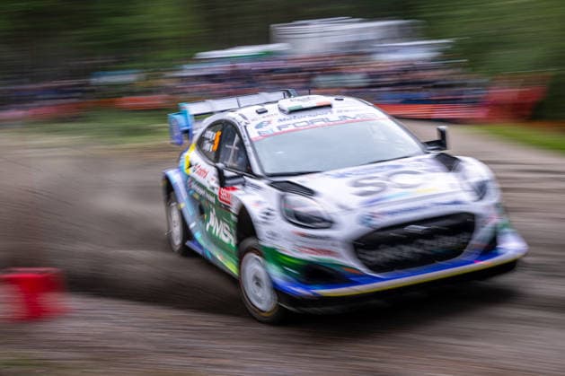 IPA87154307 - Joshua McErlean (IRL) and Eoin Treacy (IRL) in an M Ford World Rally Team Ford Puma Rally1 in action during the FIA WRC, Motorsport Rallye, WM SECTO RALLY FINLAND in Jyväskylä, Finland, July 30–August 2, 2026.  Copyright: xFedericoxManoni IPAxSportx xx 87154307