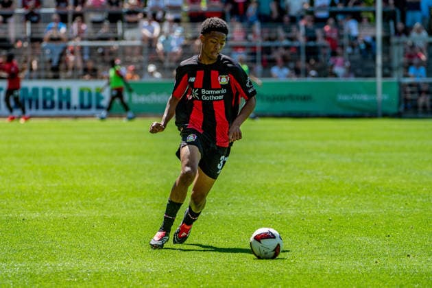 Testspiel Bayer 04 Leverkusen - Rot-Weiss Essen, am 01.08.2026, Ulrich-Haberland-Stadion, Leverkusen. Nebe Domnic (Bayer 04 Leverkusen 31), ; Testspiel Bayer 04 Leverkusen - Rot-Weiss Essen, am 01.08.2026, Ulrich-Haberland-Stadion, Leverkusen. *** Friendly Match: Bayer 04 Leverkusen vs. Rot-Weiss Essen, August 1, 2026, Ulrich Haberland Stadium, Leverkusen; Nebe Domnic, Bayer 04 Leverkusen 31, Friendly Match: Bayer 04 Leverkusen vs. Rot-Weiss Essen, August 1, 2026, Ulrich Haberland Stadium, Leverkusen Copyright: xBEAUTIFULxSPORTS Erlhofx