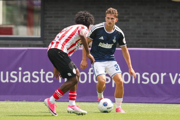 2026-08-01 Sparta Rotterdam v MSV Duisburg - Pre Season Friendly ROTTERDAM, NETHERLANDS - AUGUST 1: Patrick Sussek of MSV Duisburg is challenged by Lushendry Martes of Sparta Rotterdam during the Pre Season Friendly match between Sparta Rotterdam and MSV Duisburg at Sparta-stadion Het Kasteel on August 1, 2026 in Rotterdam, Netherlands. Rotterdam Sparta-stadion Het Kasteel Netherlands Content not available for redistribution in The Netherlands directly or indirectly through any third parties. Copyright: xHansxvanxderxValkx