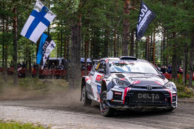 IPA87154679 - Teemu Suninen (FIN) and Janni Hussi (FIN) in a Toyota GR Yaris Rally2 driven by Teemu Suninen in action during the FIA WRC, Motorsport Rallye, WM SECTO RALLY FINLAND in Jyväskylä, Finland, July 30–August 2, 2026.  Copyright: xFedericoxManoni IPAxSportx xx 87154679