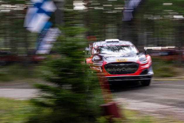 IPA87154665 - M?rti?ö Sesks (LAT) and Ren?rs Francis (LAT) in an M Ford World Rally Team Ford Puma Rally1 in action during the FIA WRC, Motorsport Rallye, WM Secto Rally Finland in Jyväskylä, Finland, July 30–August 2, 2026.  Copyright: xFedericoxManoni IPAxSportx xx 87154665