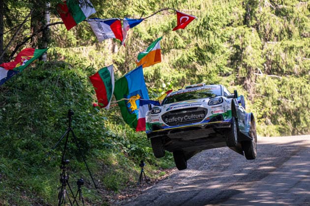 IPA87154666 - Jon Armstrong (IRL) and Shane Byrne (IRL) in an M Ford World Rally Team Ford Puma Rally1 in action during the FIA WRC, Motorsport Rallye, WM SECTO RALLY FINLAND in Jyväskylä, Finland, July 30–August 2, 2026.  Copyright: xFedericoxManoni IPAxSportx xx 87154666