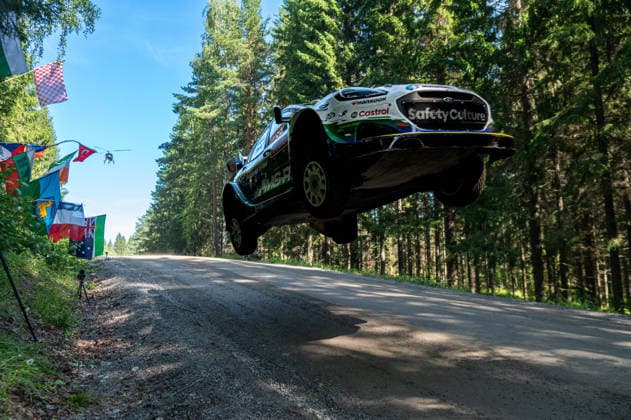 IPA87154672 - Jon Armstrong (IRL) and Shane Byrne (IRL) in an M Ford World Rally Team Ford Puma Rally1 in action during the FIA WRC, Motorsport Rallye, WM SECTO RALLY FINLAND in Jyväskylä, Finland, July 30–August 2, 2026.  Copyright: xFedericoxManoni IPAxSportx xx 87154672