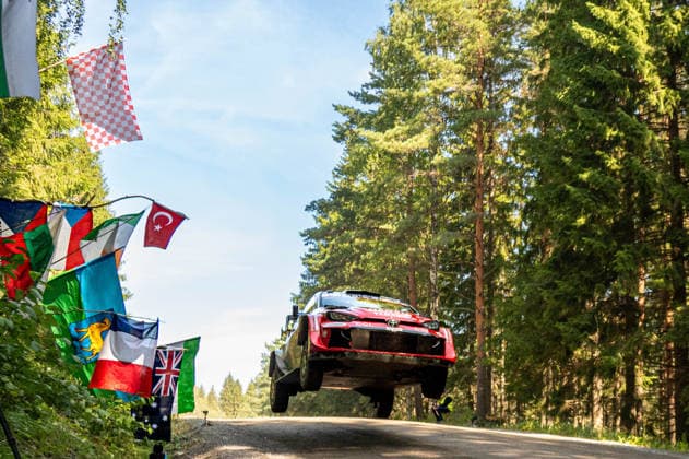 IPA87154673 - Takamoto Katsuta (JPN) and Aaron Johnston (IRL) in a Toyota GR Yaris Rally1 from Toyota Gazoo Racing WRT in action during the FIA WRC, Motorsport Rallye, WM SECTO RALLY FINLAND in Jyväskylä, Finland, July 30–August 2, 2026.  Copyright: xFedericoxManoni IPAxSportx xx 87154673