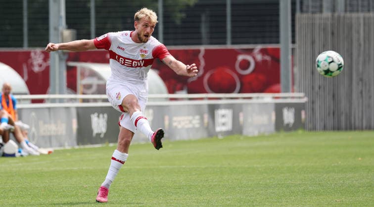 2026.08.01, Deutschland, Stuttgart, Fußball VfB Stuttgart II vs. FC Astoria Walldorf, Alexander Groiß (VfB) *** August 1, 2026, Germany, Stuttgart, Soccer: VfB Stuttgart II vs. FC Astoria Walldorf, Alexander Groiß (VfB)
