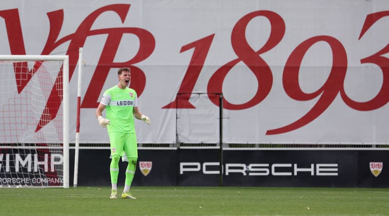 2026.08.01, Deutschland, Stuttgart, Fußball VfB Stuttgart II vs. FC Astoria Walldorf, Jerik von der Felsen (VfB) *** August 1, 2026, Germany, Stuttgart, Soccer: VfB Stuttgart II vs. FC Astoria Walldorf, Jerik von der Felsen (VfB)