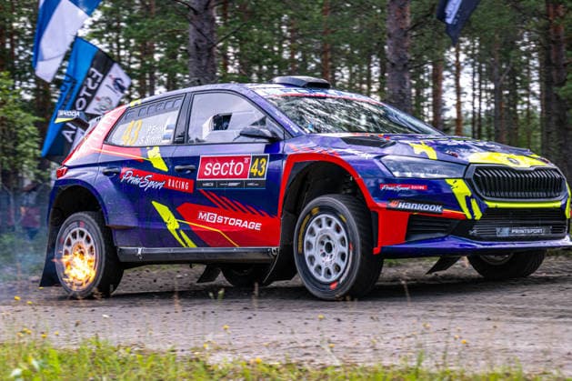 MOTORSPORTS - Rally - WRC, Motorsport Rallye, WM Secto Rally Finland Photo by IPA ABACAPRESS.COM87154676 - Patrick Enok (EST) and Silver Simm (EST) in a Skoda Fabia RS Rally2 from Printsport in action during the FIA WRC SECTO RALLY FINLAND in Jyväskylä, Finland, July 30–August 2, 2026. Finland Finland  Copyright: xIPAxSport ABACAx