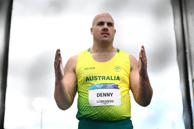 COM26 ATHLETICS, Matt Denny of Australia competes in the Men s Discus Throw Final during the Glasgow 2026 Commonwealth Games at Scotstoun Stadium in Glasgow, Scotland, Saturday, August 1, 2026. ( NO ARCHIVING, EDITORIAL USE ONLY Glasgow United Kingdom  Copyright: xJOELxCARRETTx 20260801146135948723