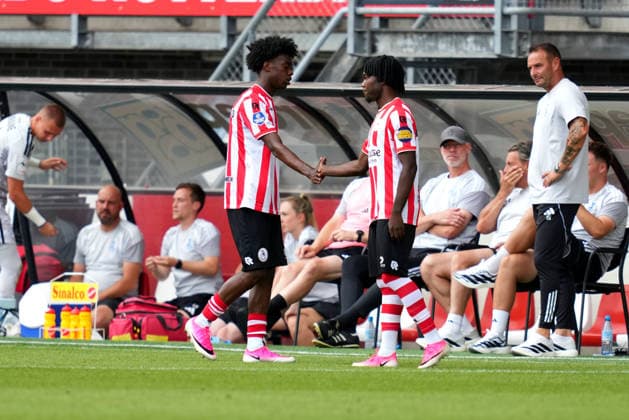 Friendly: Sparta Rotterdam v MSV Duisburg Rotterdam - Lushendry Martes of Sparta Rotterdam, Joel Ideho of Sparta Rotterdam during a friendly in preparation of the 2026 2027 season. The match is set between Sparta Rotterdam and MSV Duisburg at Het Kasteel on 1 August 2026 in Rotterdam, The Netherlands. (Hero Images Danny de Groot) Copyright: xDannyxdexGrootx