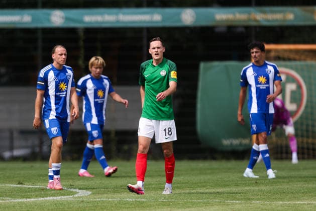 01.08.2026, Fussball, Herren, Regionalliga Nord, 1. Spieltag, HSC Hannover - BSV Kickers Emden Toirschütze zum 2:1 Nick Bode (18 HSC Hannover) *** August 1, 2026, Soccer, Men s, Regionalliga Nord, Matchday 1, HSC Hannover vs. BSV Kickers Emden; Scorer of the 2-1 goal: Nick Bode (18), HSC Hannover